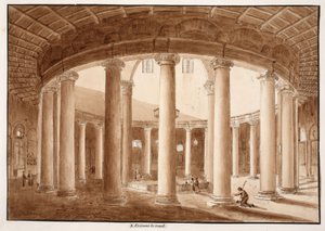 サントステファノロトンド、1833年（茶色のウォッシュでエッチング） 作： Agostino Tofanelli